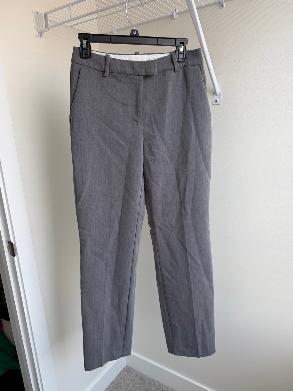 H&M Women's Gray Straight-Leg Dress Pants